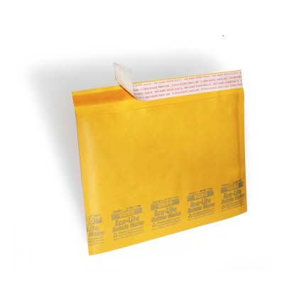 VHS Ecolite Kraft Bubble Mailers, 10" x 8.5", Self Seal, 100 Per Case