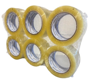 Primetac 615 2”x110YDS Clear Synthetic Rubber Hot Melt Tape CST (1.8MILS) 36 rolls per case - Image 2